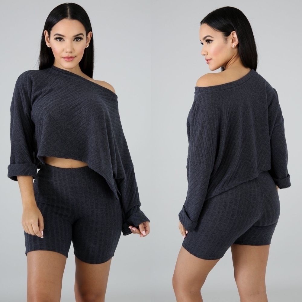 1 LEFT!!! Grey Comfy Two Piece Set